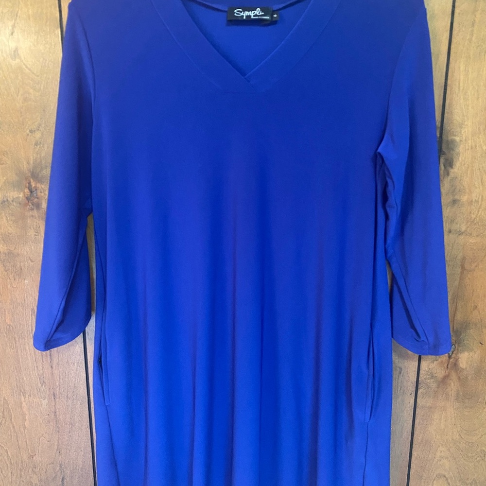 Sympli Royal Blue V-Neck Tunic